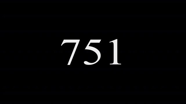number counter zero to nine hundred with transparent background in4k.