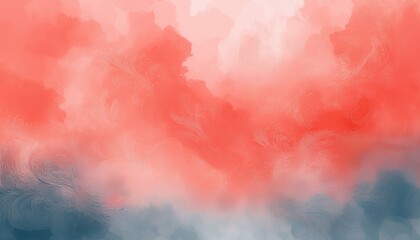 Fototapeta premium coral water colored stains abstract background