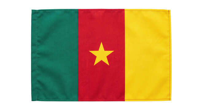 National flag of Cameroon with classic fabric texture