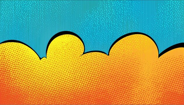 abstract halftone comics background modern design clouds in pop colors banner