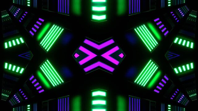 Purple and Turquoise Reverse Slowed Strobe Kaleidoscope Background VJ Loop in 4K