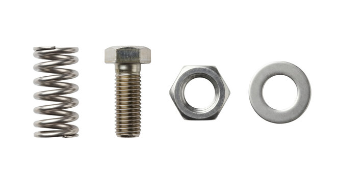 Industrial metal bolt nut washer and spring