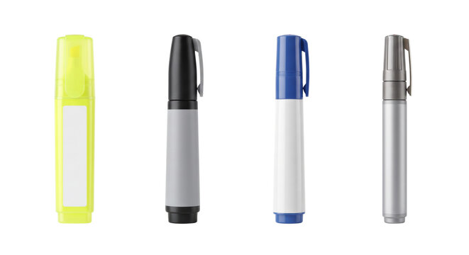 Colorful permanent markers and highlighter pens set