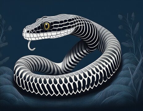 banded sea krait black and white