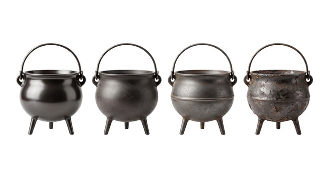 Vintage cast iron cauldrons pot collection