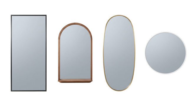 Modern mirrors in various shapes and geometric frames