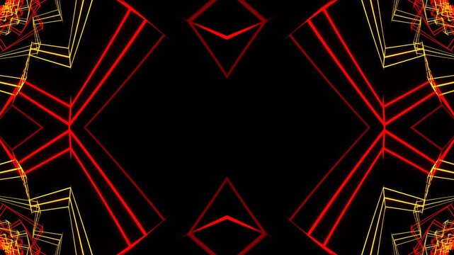 Red and Yellow Colored Spiral Kaleidoscope Background VJ Loop in 4K
