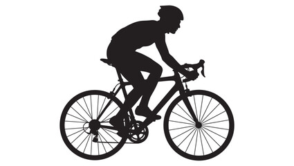 Fototapeta premium A high-quality vector silhouette of a professional road cyclist riding a bicycle.