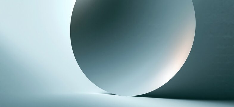 Abstract minimal background with metallic sphere and soft light