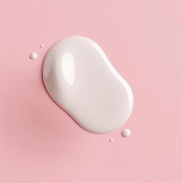 White face cream dollop with pink background for skincare concept