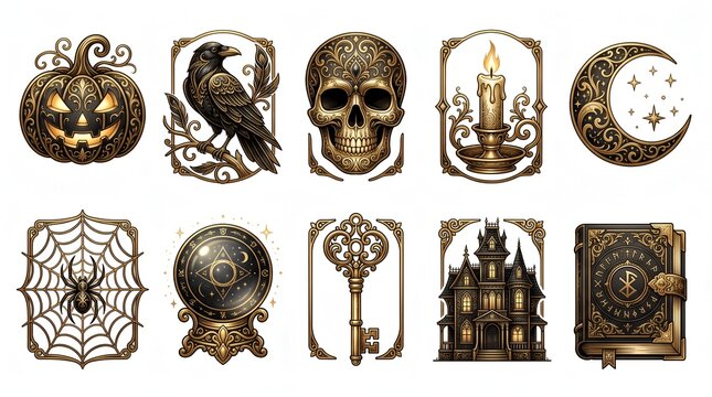 Elegant Halloween Icon Collection
