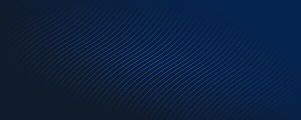 Fototapeta premium Navy minimal linear background. Fading blue lines on dark background. Editable stroke