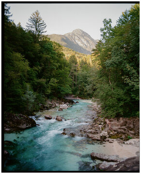 Soca river in Slovenia shot on film 