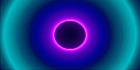 Glowing Neon Number Eight with Blue Eclipse Ring Light on Black Space Background Abstract Futuristic Energy Illustration Wallpaper Design © SoftZy