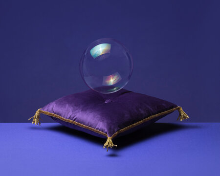 Bubble presented on a velvet cushion