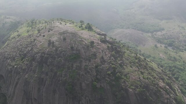 Aerial Drone Footage of Handi Gundi Trail, Ramanagara, Karnataka, India