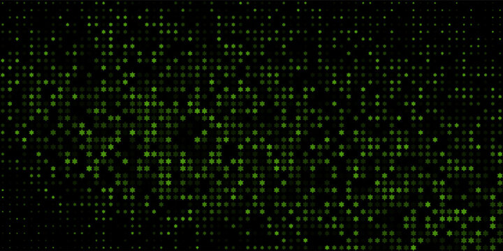 Green hexagram halftone pattern on dark background trendy