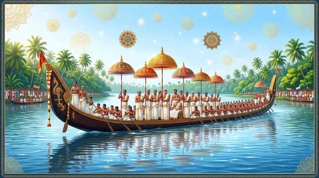 Happy Onam holiday for South India festival background