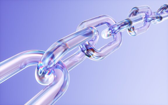 Close Up of a Diagonal Crystal Glass Chain with Chromatic Aberration