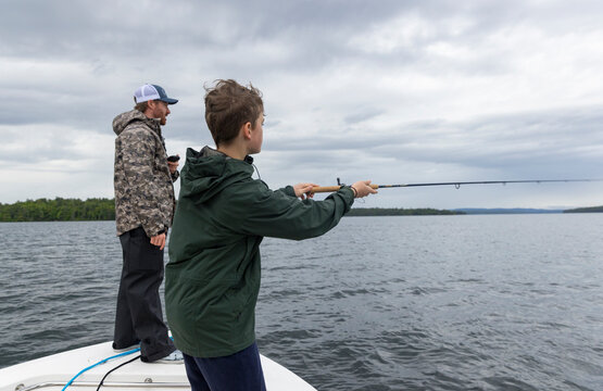 Lake Fishing Guide with teen boy client 