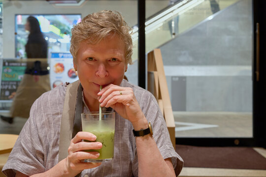 Enjoying a Matcha at a Cafe in Japan