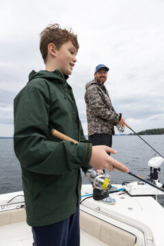 Lake Fishing Guide  teenager boy client 