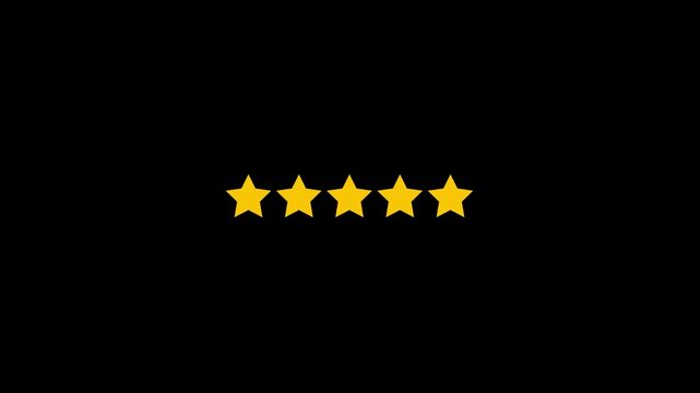 Five star customer feedback and digital rating review animation