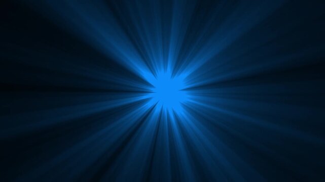 High-quality stock footage of sun rays light effects. Cyan light beams on black background.