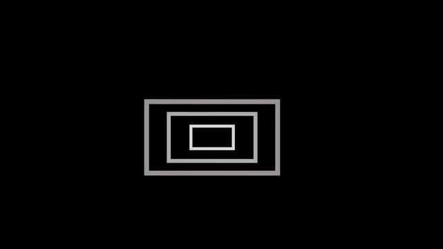 Abstract glowing radio waves animation background. Cyan rectangle shapes looping animation on Cyan background.
