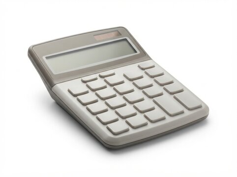 Minimalist Desktop Calculator on White Background