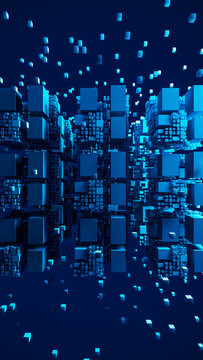 Blue cube background creates an engaging technology scene for data use