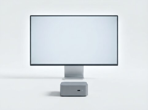 Mini Computer Box with Large Monitor Contrast