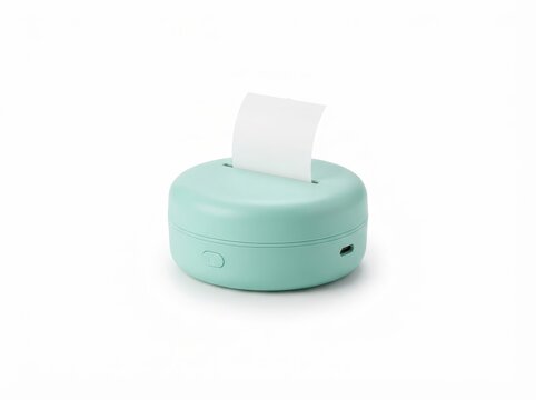 Mint Colored Pocket Printer on White Background
