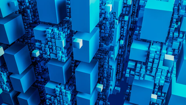 Blue cube background creates an engaging technology scene for data use