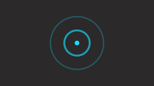 Cyan radio wave diffusion animation, isolated on transparent background. Digital radio waves circle animation. network tower produced radio wave concept.