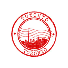 Obraz premium Toronto city red grunge stamp