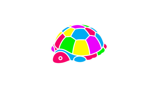 Colorful toy turtle shell closeup.