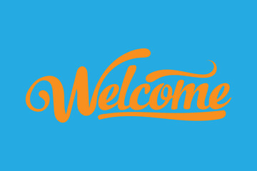 Welcome Typography Lettering Design – Modern Hand Drawn Calligraphy Text Vector © MD .SHAHIN