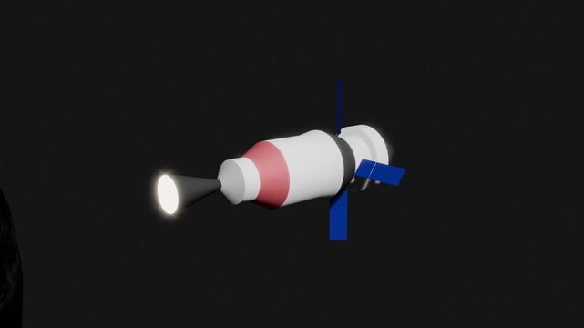 Orion spacecraft solar array deployment CGI