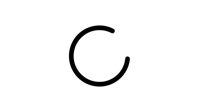Loading spinning load wheel. Waiting for download. White circle on a black isolated background.