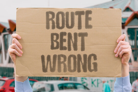 "Route Bent Wrong" Map path curved off. ROUTE.BENT.WRONG.MAP.CURVE.