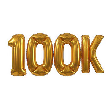 Golden 100k celebration number design
