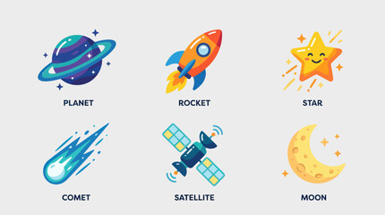 Cosmic elements collection icons © arg