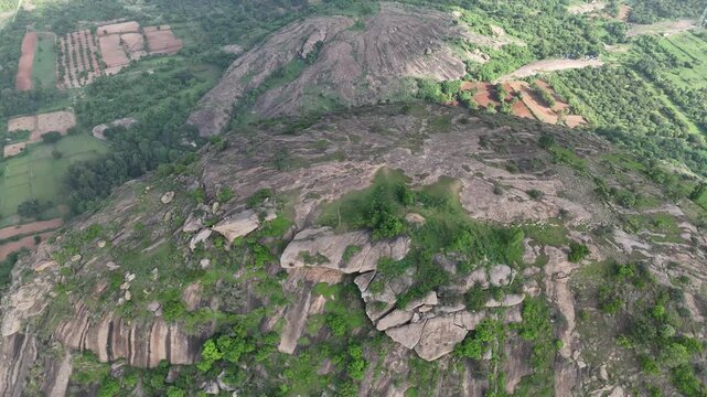 Aerial Drone Footage of Handi Gundi Trail, Ramanagara, Karnataka, India