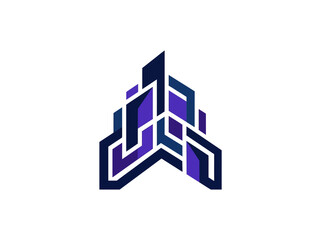 Fototapeta premium Modern Abstract Geometric Building Logo Design