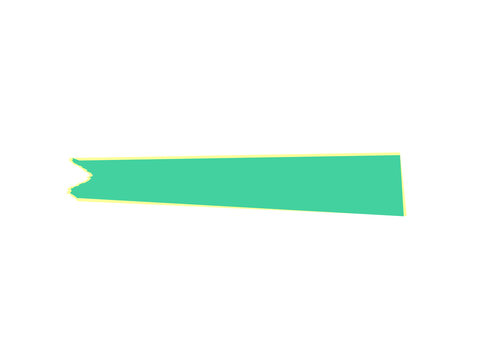 A vibrant green horizontal banner ribbon with a decorative fishtail edge