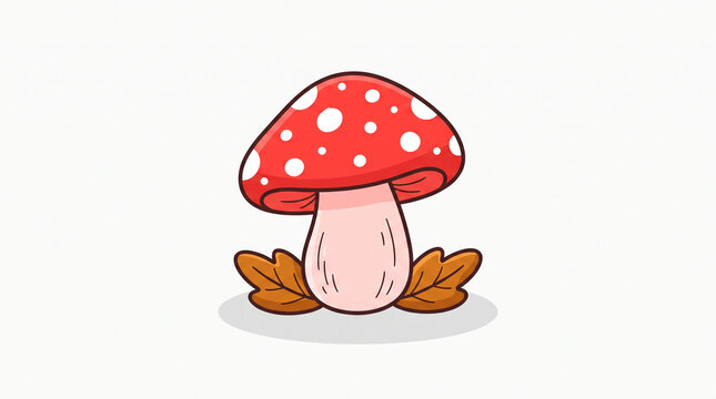 Red and white mushroom isolated on a white background.