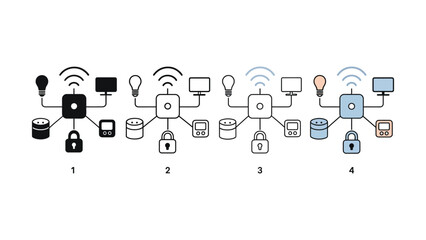 Illustrated concept of a smart home network connecting devices wirelessly and securely © Mst Hamesa Khatun