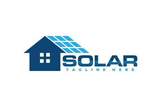 House with Solar Panels Logo