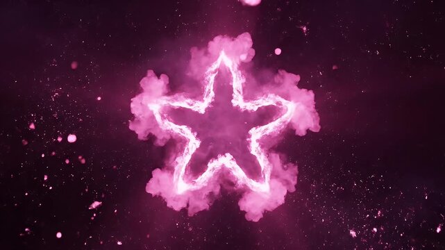 A vibrant pink explosion emanates from a bright white core against a dark background.
